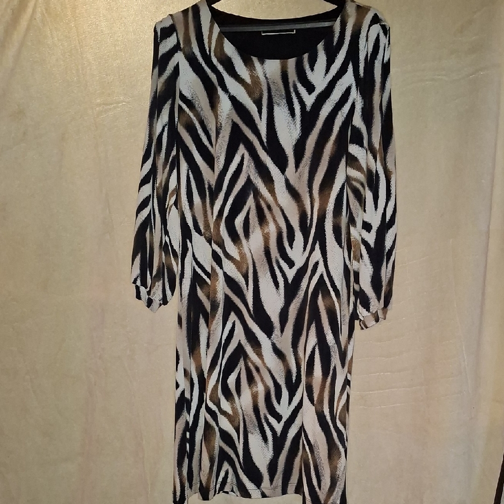 Elegant‎ Zebra Print Long Sleeve Dress